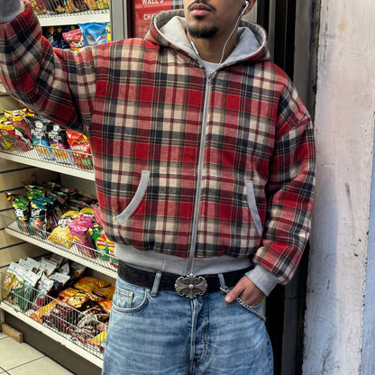 Reversible Plaid Zip Hoodie