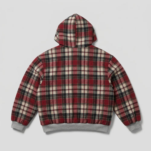 Reversible Plaid Zip Hoodie